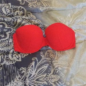 Red lace bra